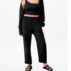 Retreat High Rise Linen Ankle Pant